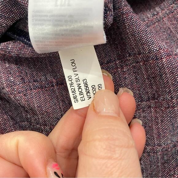 Banana Republic Navy Plaid Sheath Work Dress Ruffle Hem Elegant Office Sz 6 - Picture 11 of 11